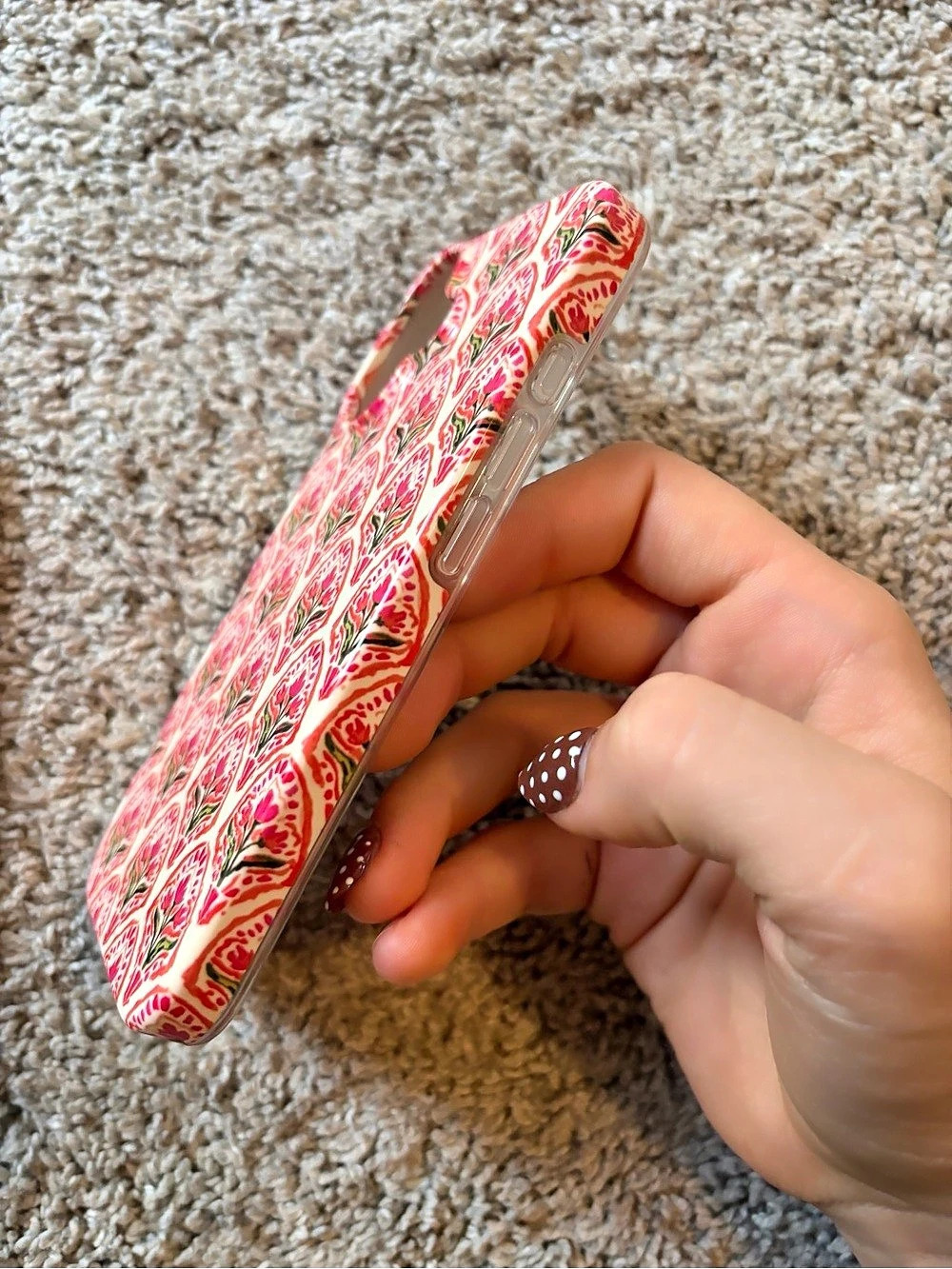 Casely Pink & Red Patterned Phone Case - Picture 3 of 5